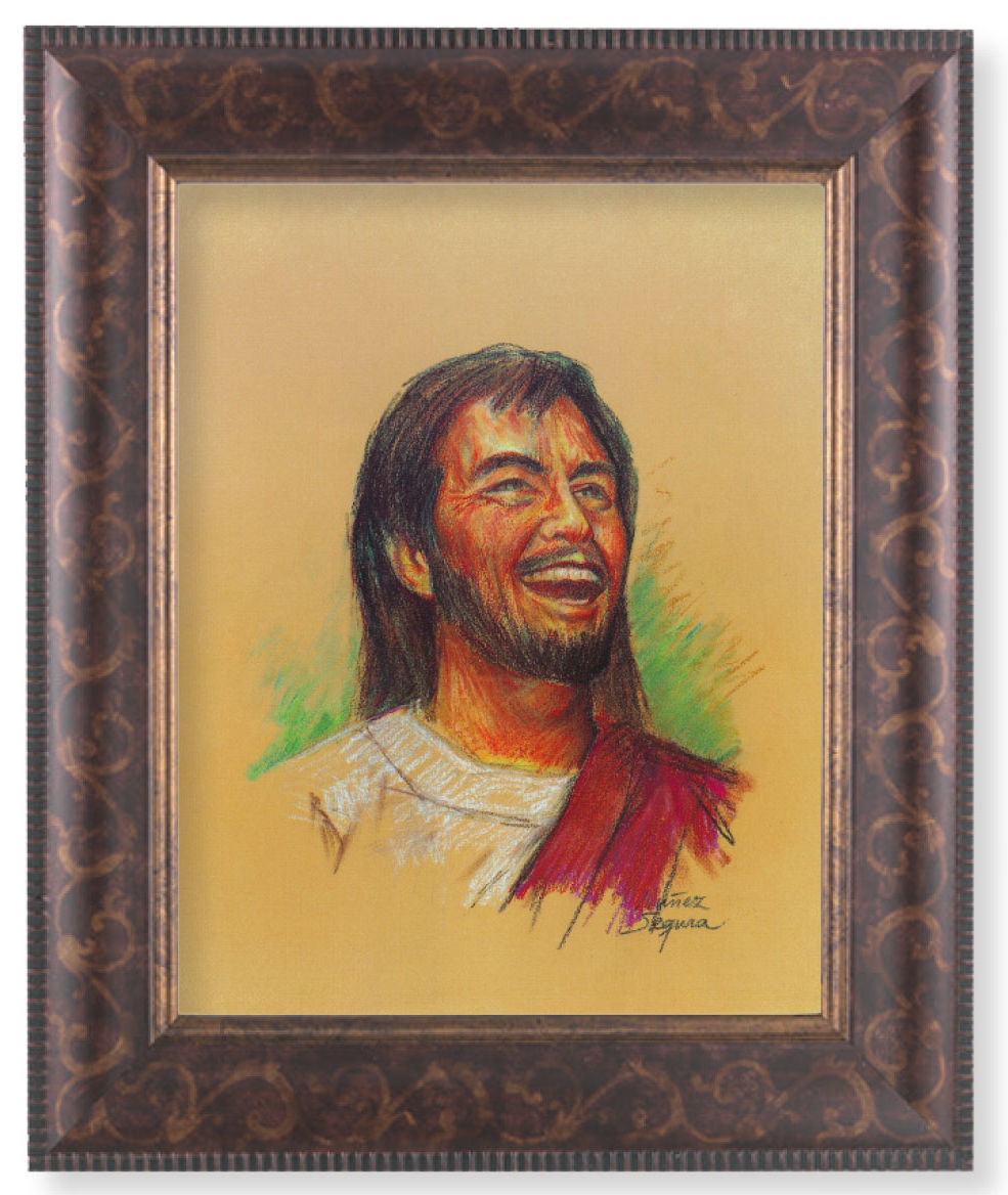 Laughing Jesus 8x10 Framed Print Under Glass
