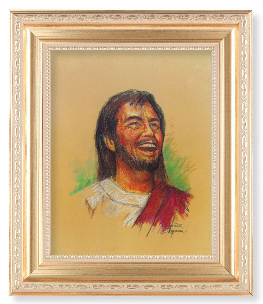 Laughing Jesus 8x10 Framed Print Under Glass