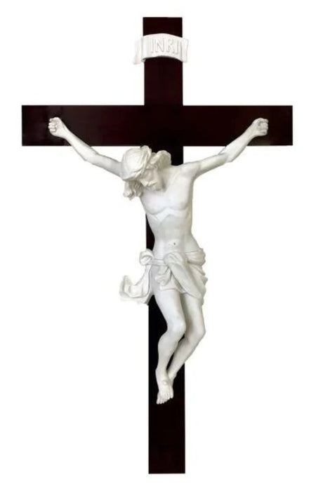 Solid Wood Baroque styled Crucifix - 14 Inches