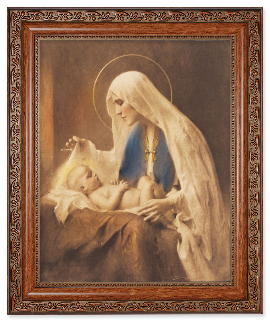 Madonna Adoring the Christ Child 8x10 Framed Print Under Glass