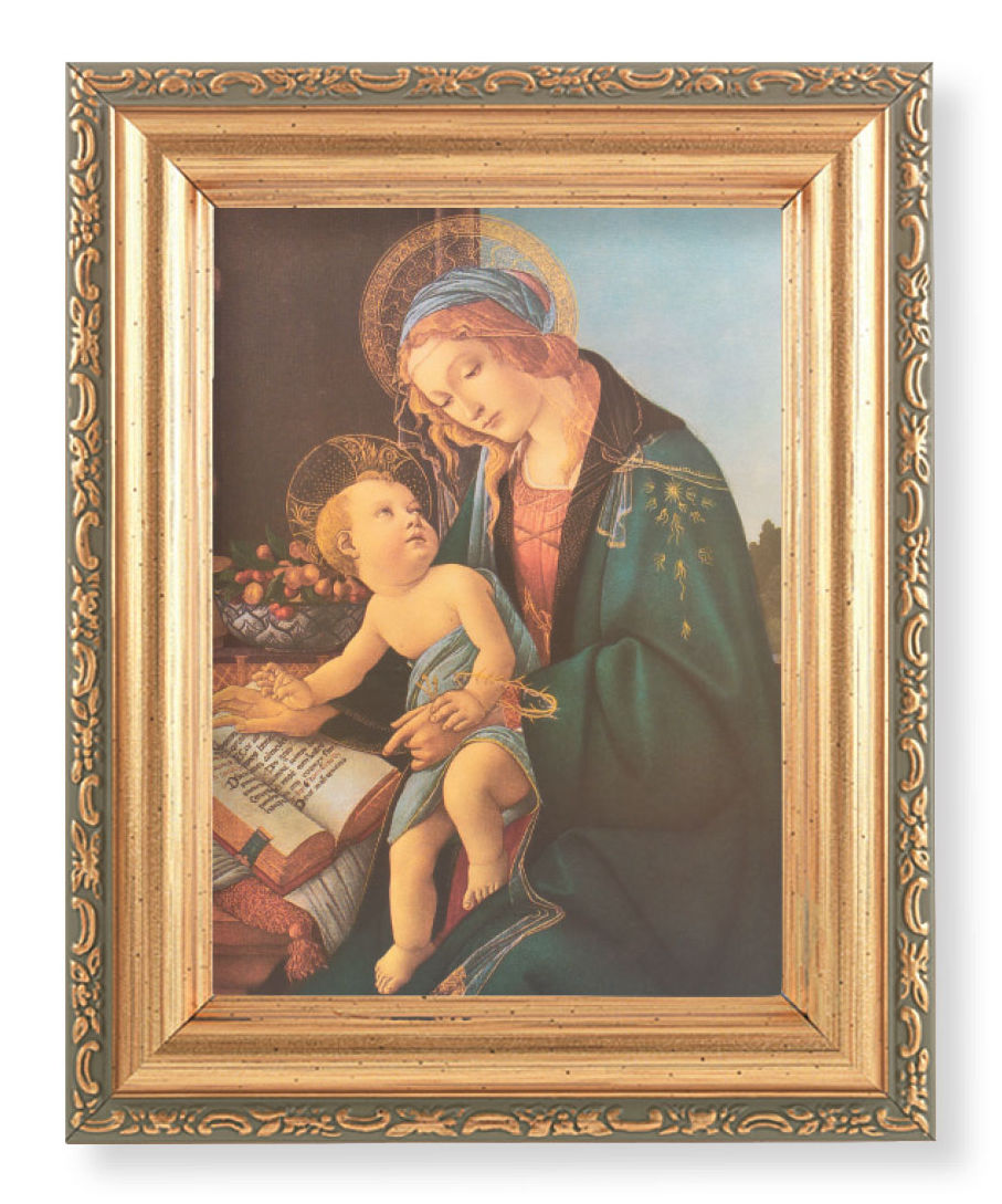 Madonna of the Book by Botticelli 4x5.5 Print Under Glass