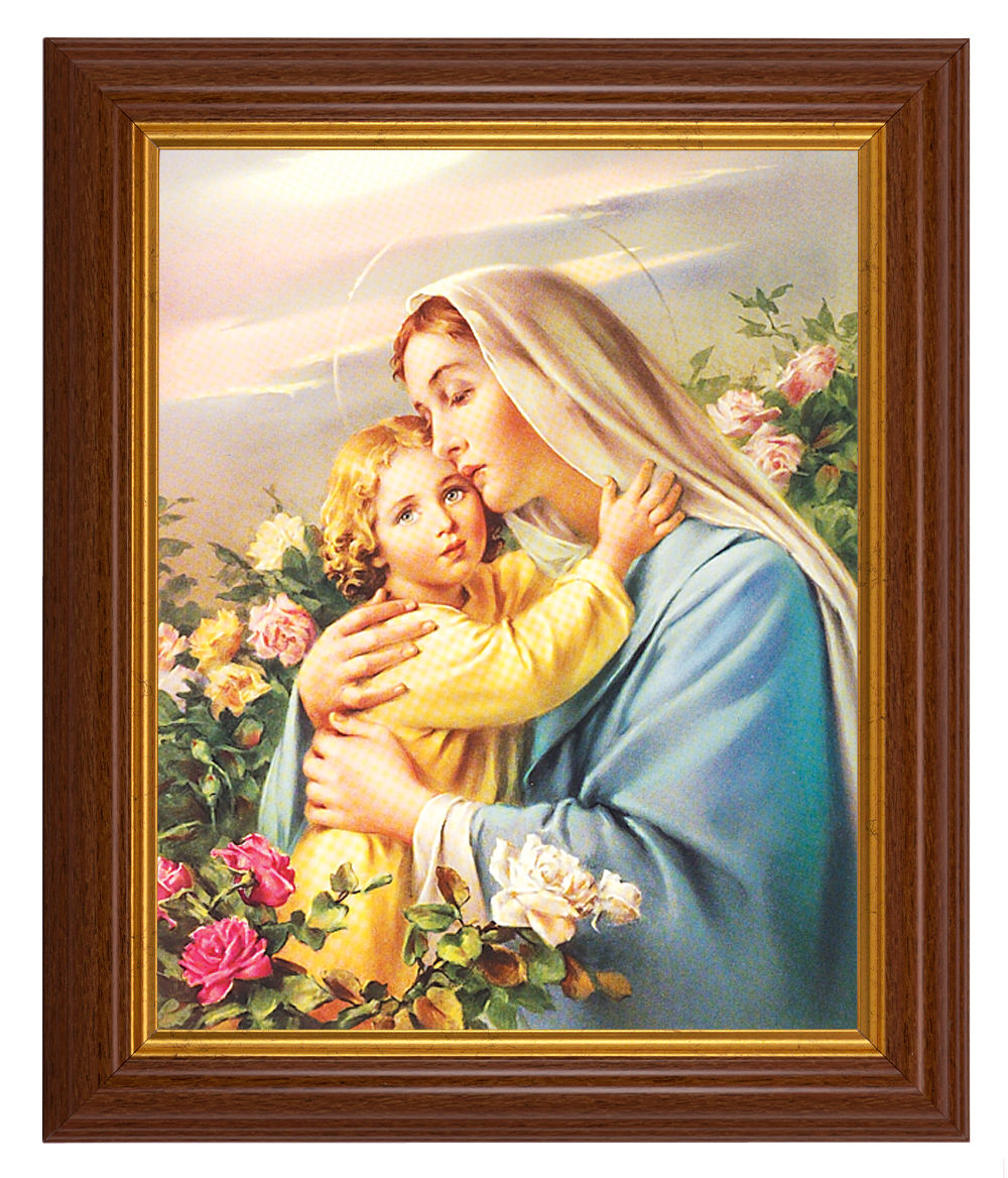 Madonna and Child 8x10 Textured Artboard Dark Walnut Frame