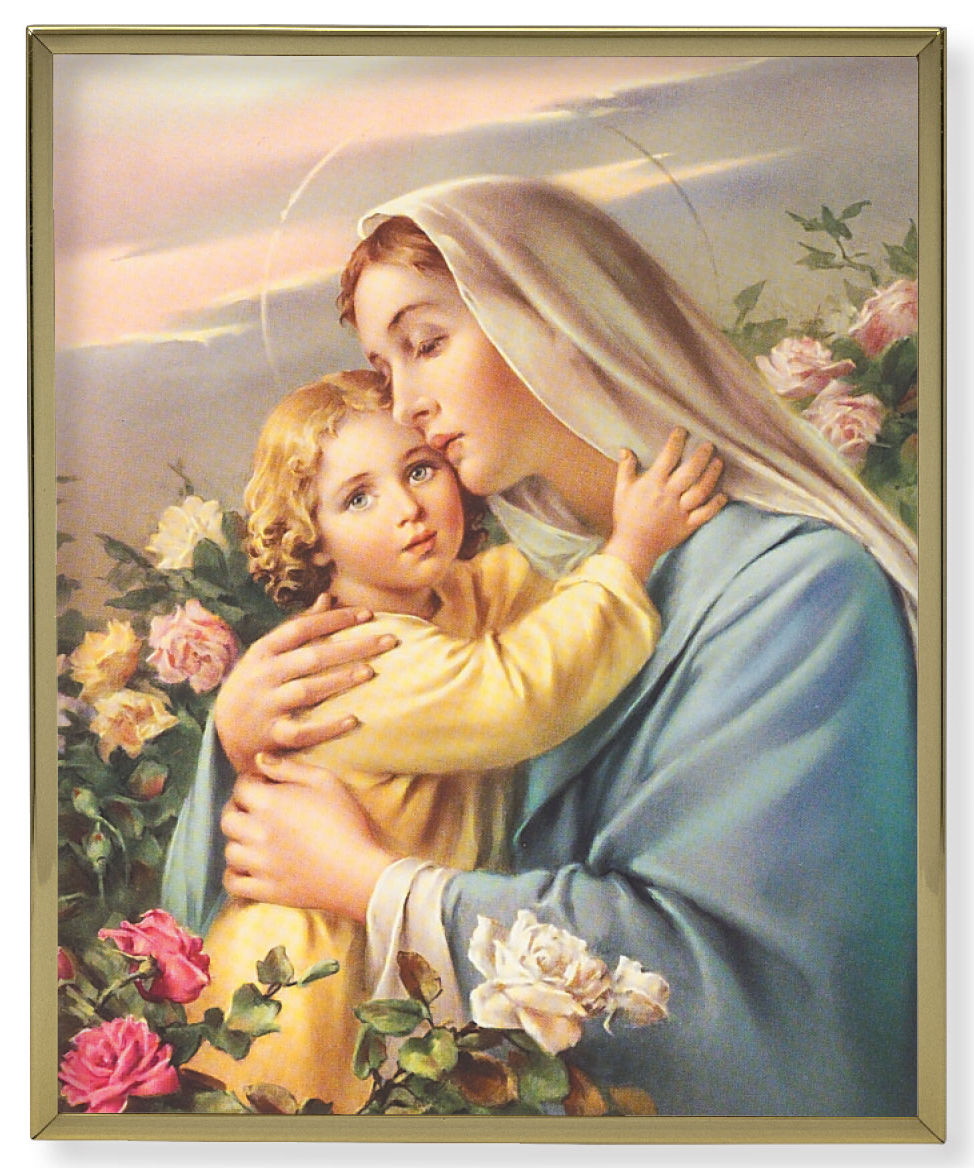 Madonna & Child 8x10 Gold Trim Plaque