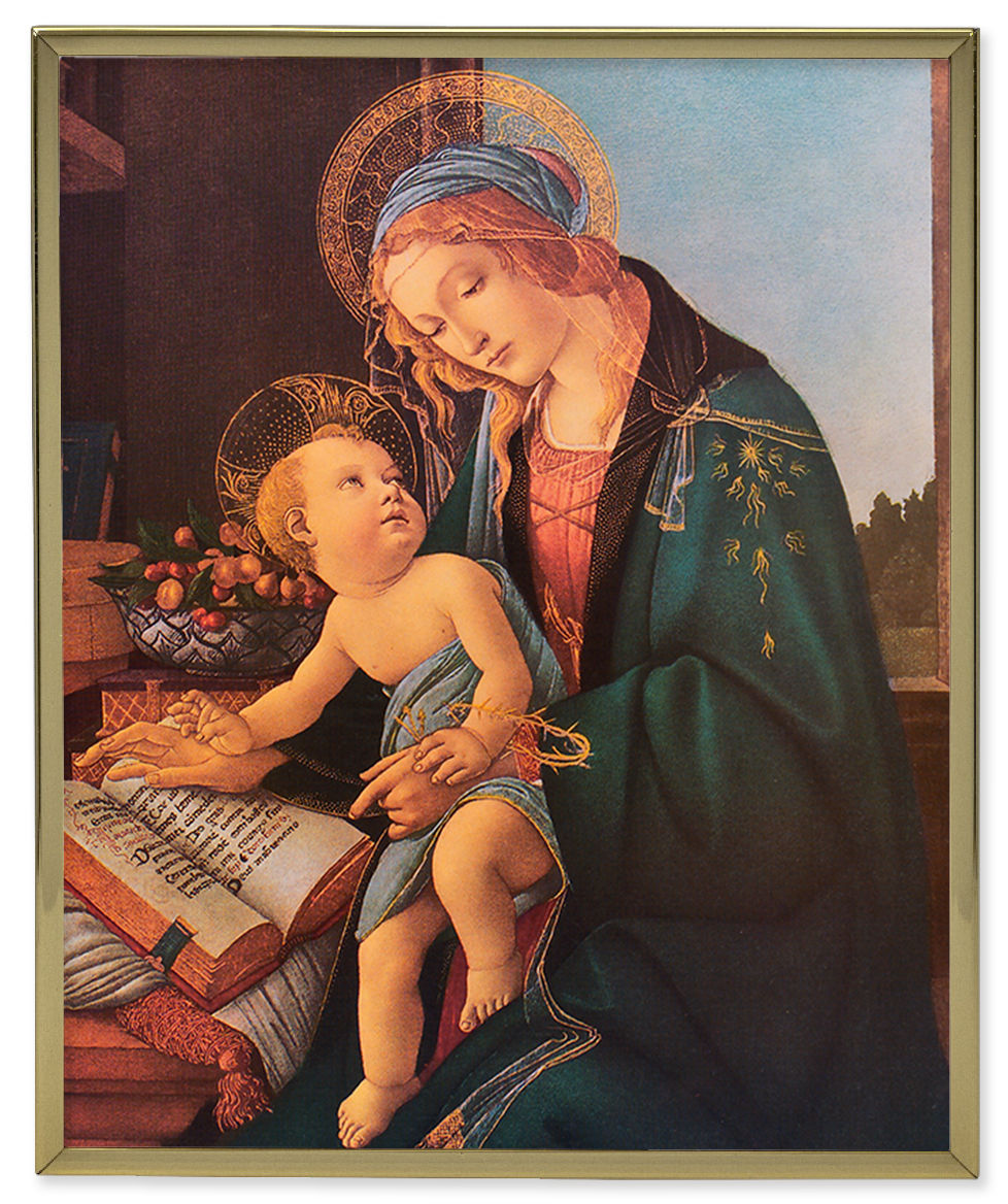 Madonna and Child 8x10 Gold Trim Plaque