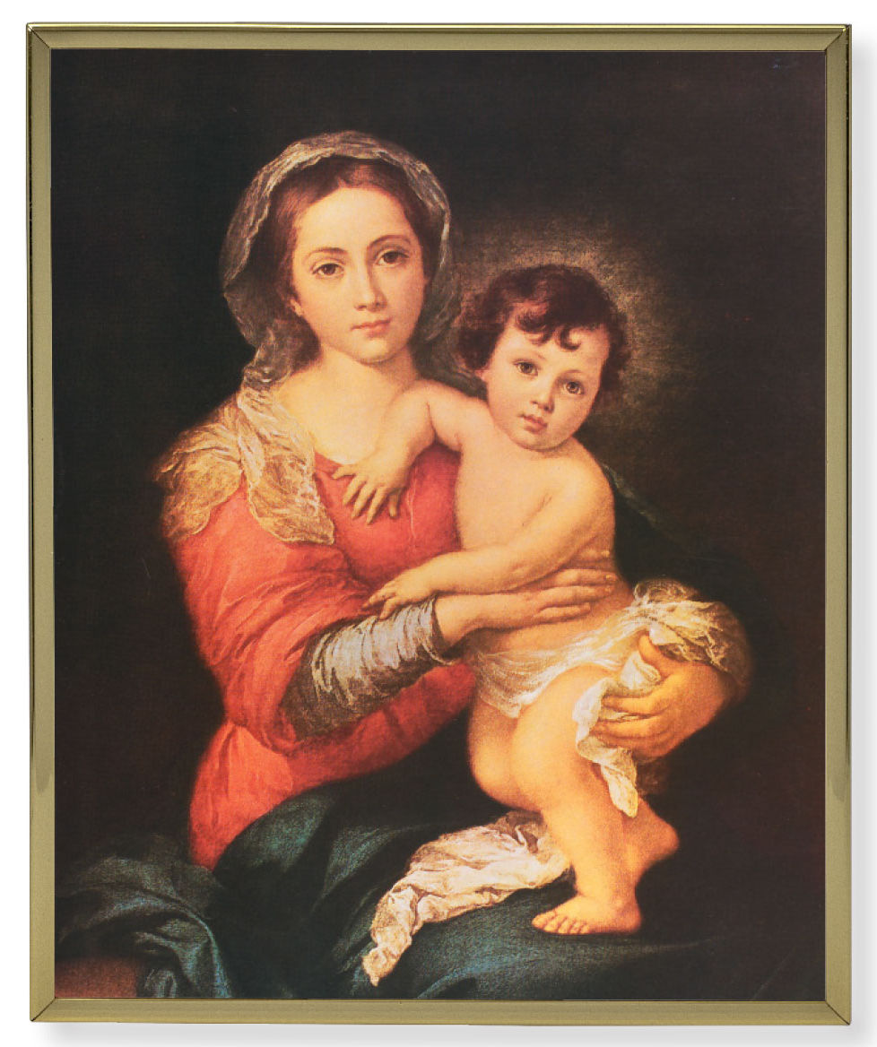 Madonna & Child 8x10 Gold Trim Plaque