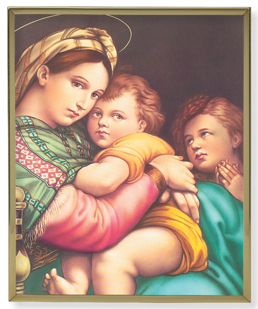 Madonna & Child 8x10 Gold Trim Plaque
