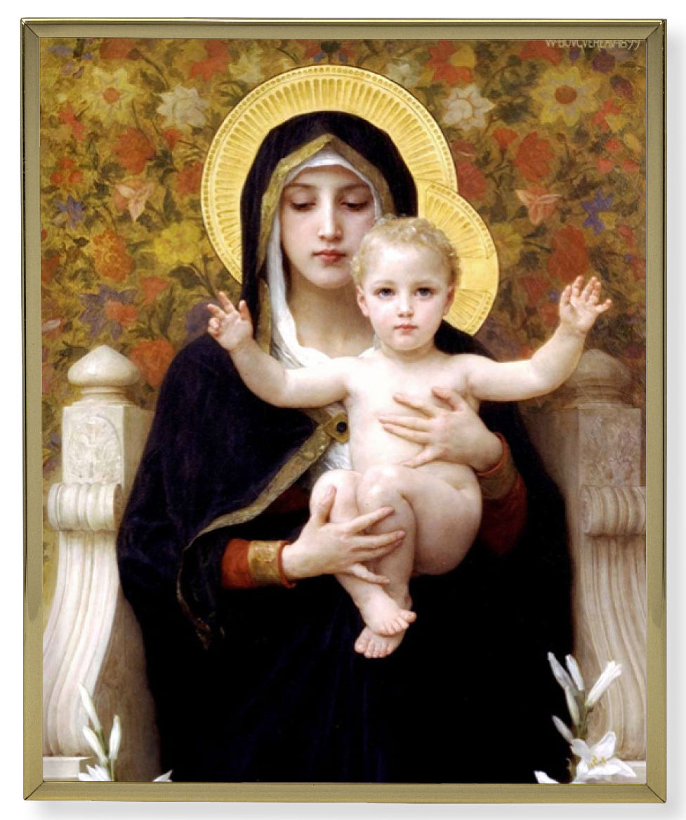 Madonna & Child 8x10 Gold Trim Plaque