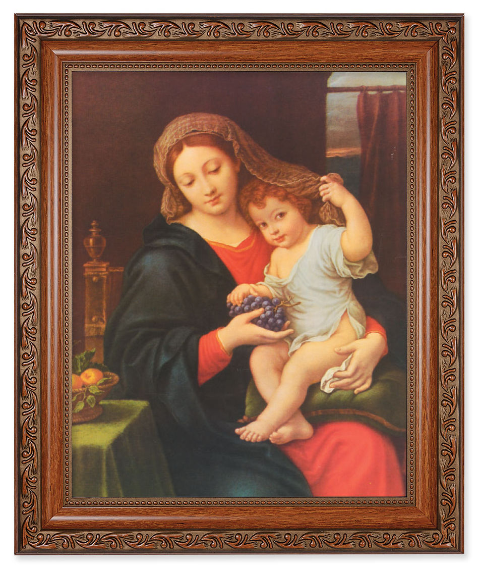 Madonna and Child Holding Veil 8x10 Framed Print Under Glass