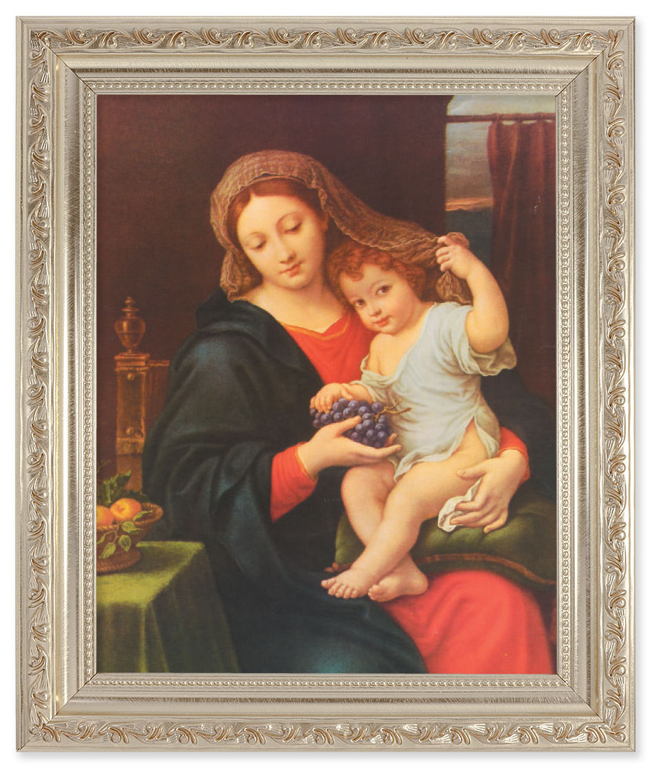 Madonna and Child Holding Veil 8x10 Framed Print Under Glass