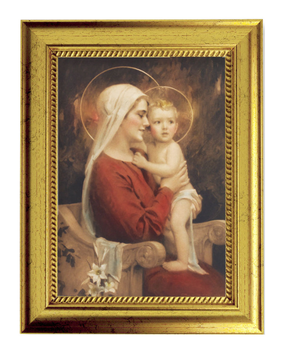 Madonna and Child Print by Chambers 5x7 Print in Gold-Leaf Frame