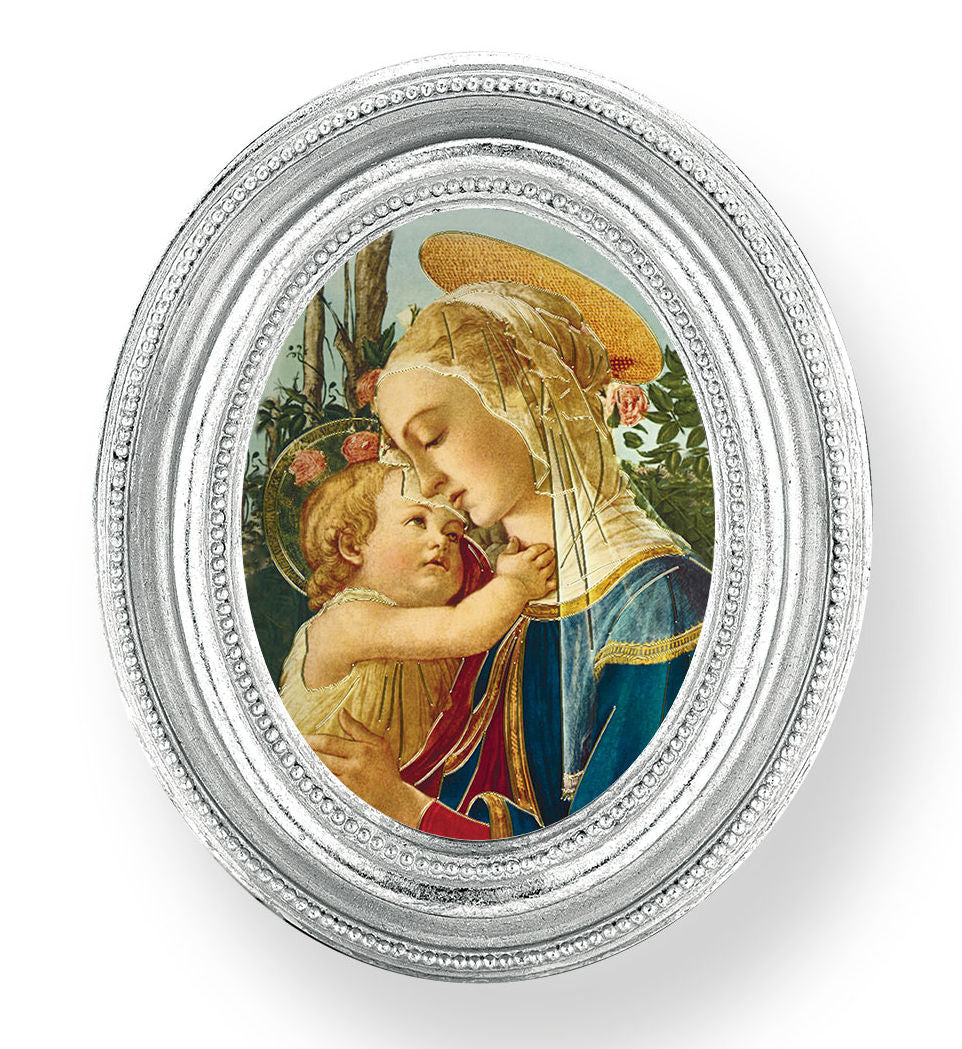 Madonna and Child Small 4.5 Inch Oval Framed Print