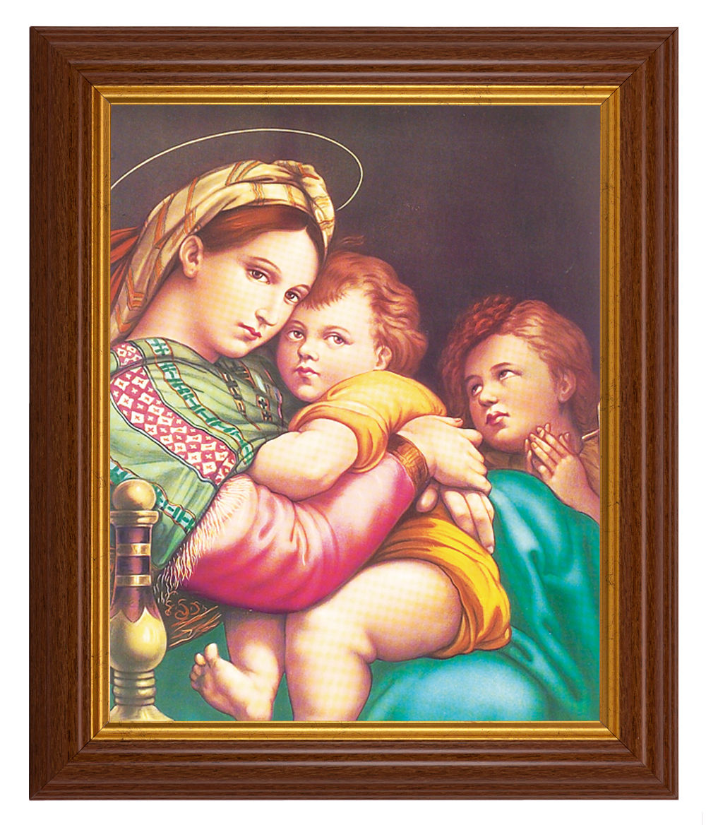Madonna and Child by Raphael 8x10 Textured Artboard Dark Walnut Frame