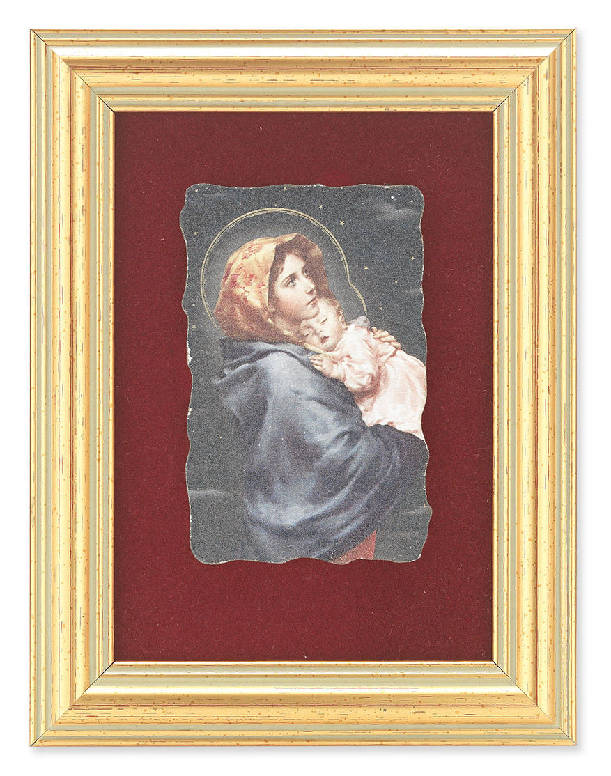 Madonna of the Streets 5x6.5 Velvet Back Gold Frame