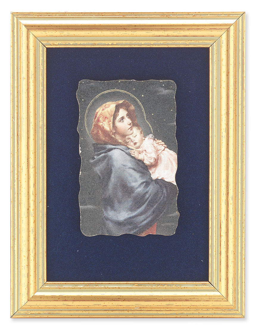 Madonna of the Streets 5x6.5 Velvet Back Gold Frame