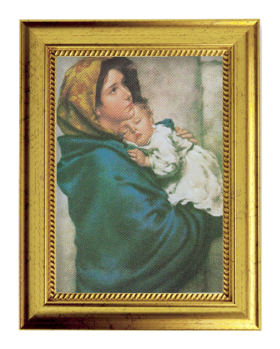 Madonna of the Streets Print by Ferruzzi 5x7 Print in Gold-Leaf Frame