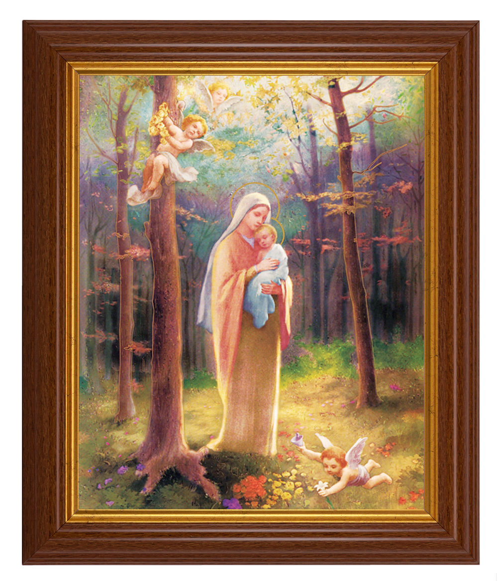Madonna of the Woods 8x10 Textured Artboard Dark Walnut Frame