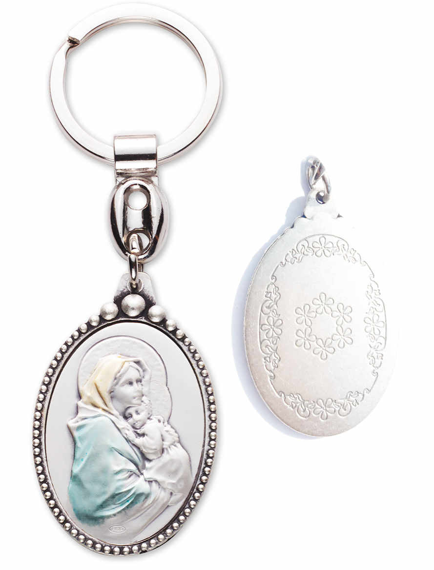 Madonna of the Streets Sterling Silver Keyring