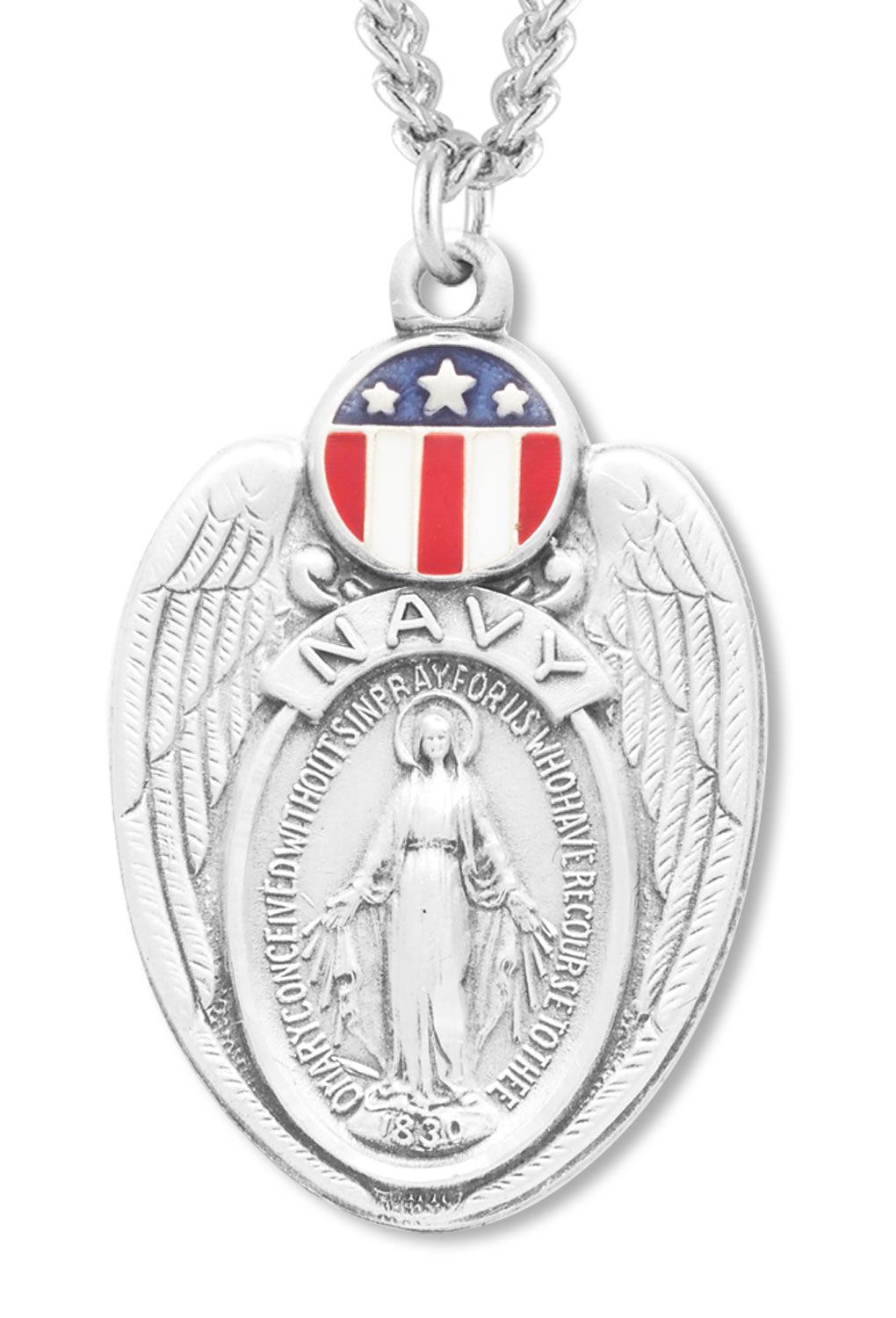 Mary Navy Medal Sterling Silver