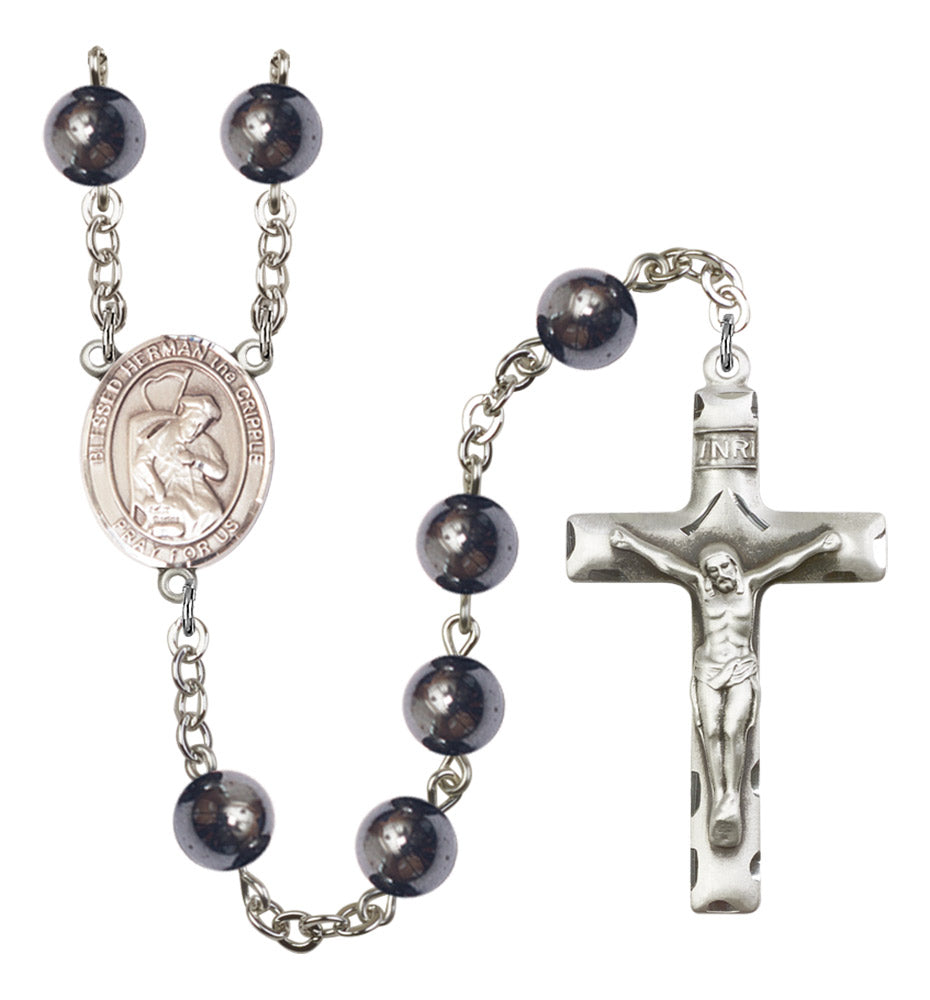 Blessed Herman the Cripple Silver Plated Rosary for Men