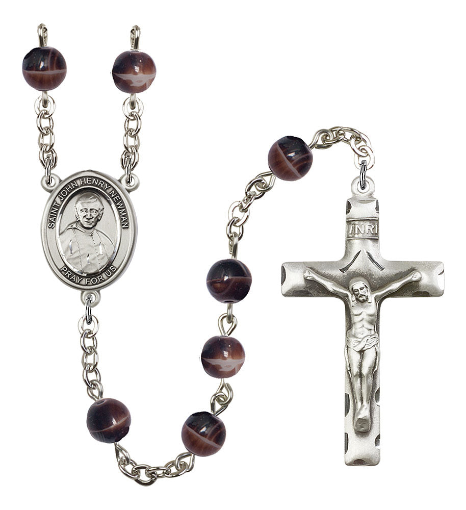 Saint John Henry Newman Silver Plated Rosary for Men