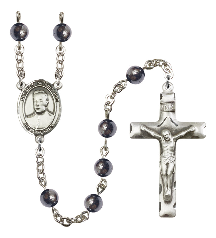 Blessed Miguel Pro Silver Plated Rosary for Men