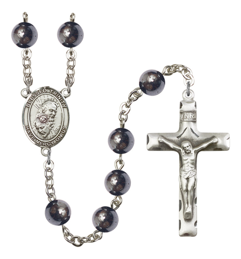 Blessed Trinity Silver Plated Rosary for Men