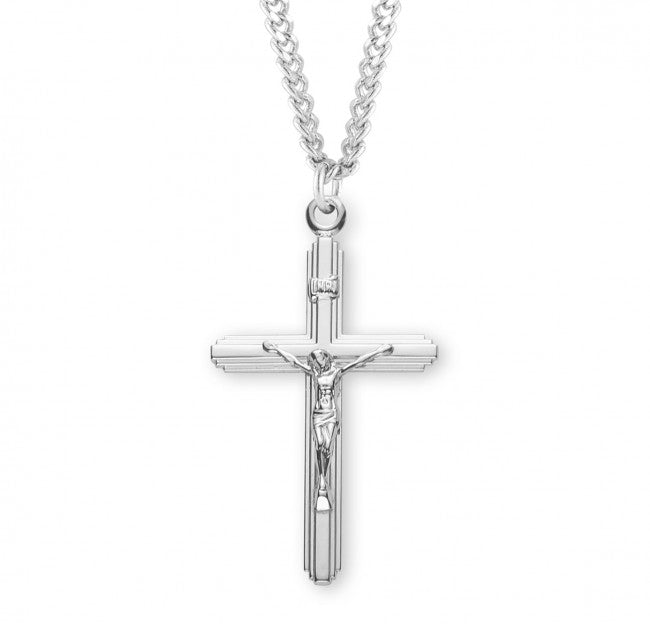 Classic Crucifix Pendant for Men - Sterling Silver or Gold Plate
