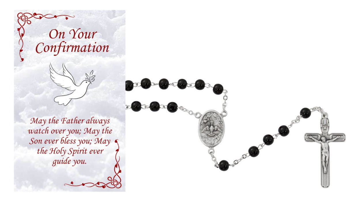 Confirmation Rosary with Prayer Card Set