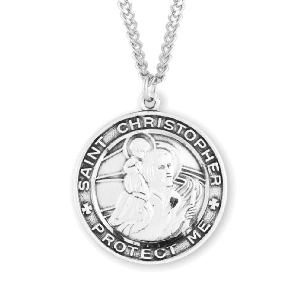 Contemporary Saint Christopher Necklace for Men