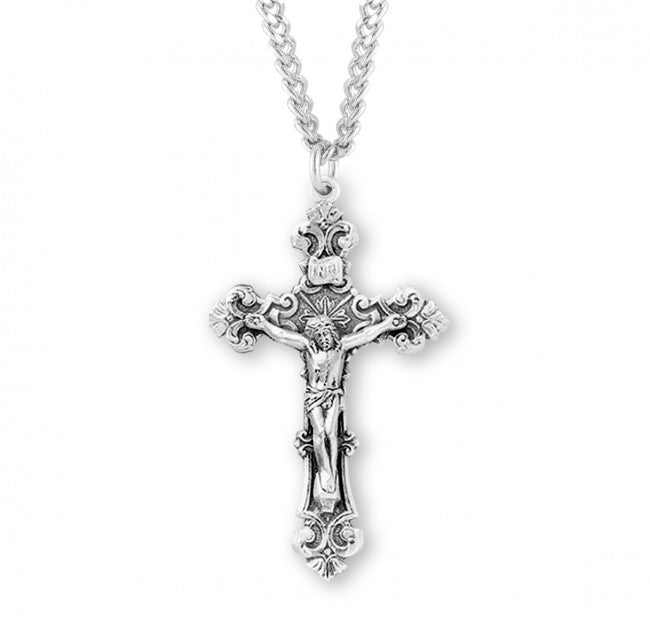 Fancy Filigree Scroll Crucifix Necklace for Men
