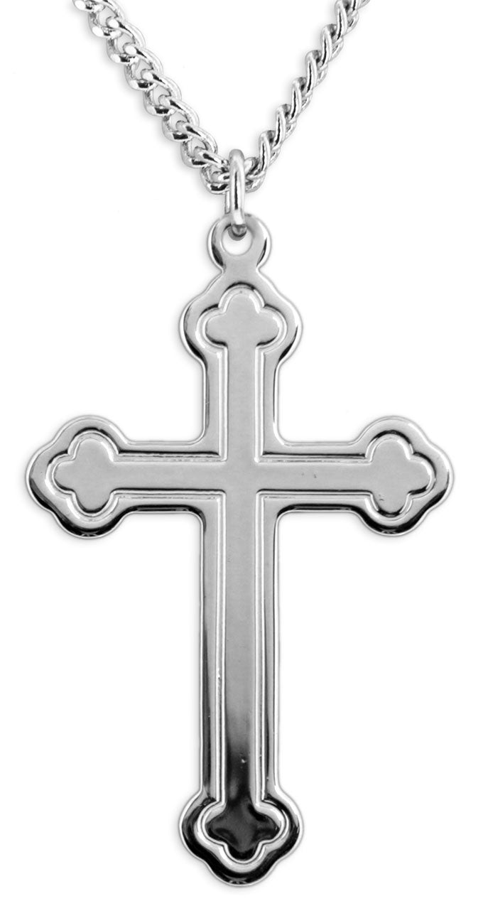 High Polish Cross with Clover Tips for Men