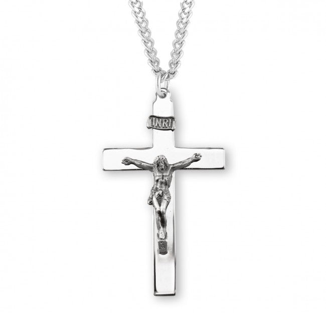 High Polish Crucifix Necklace for Men