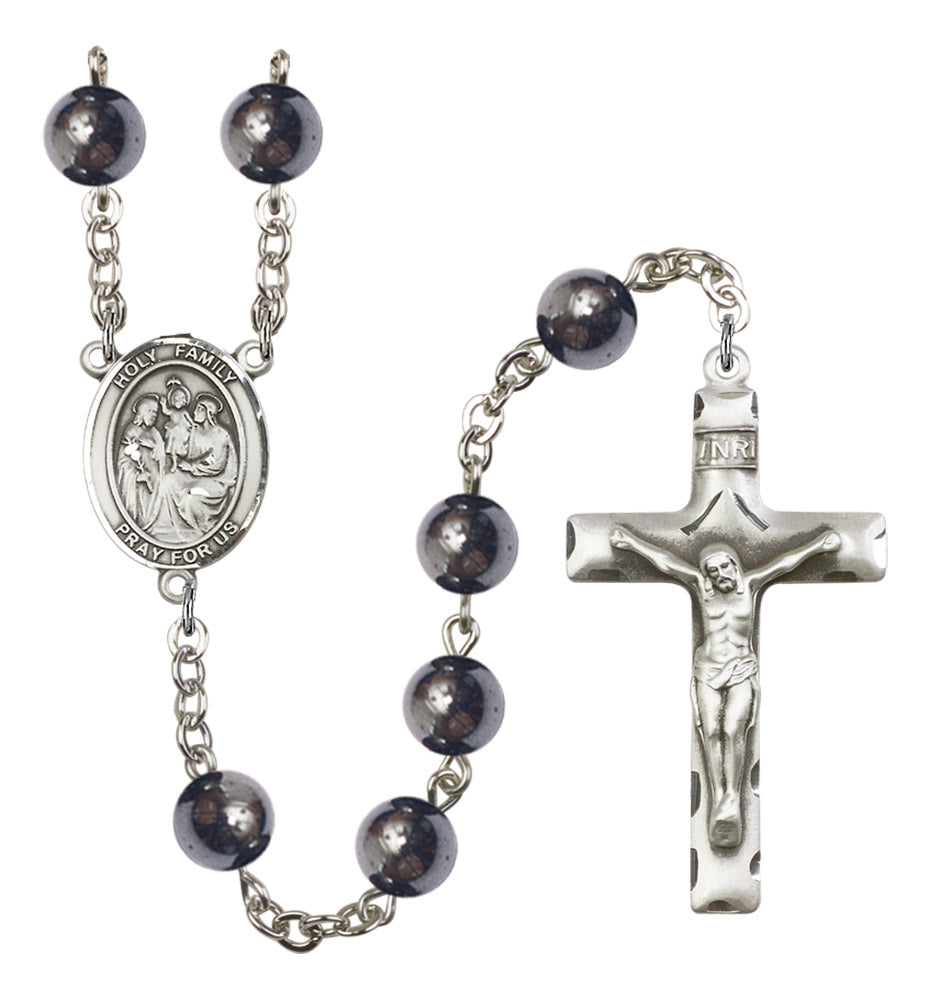 Holy Family Silver Plated Rosary for Men