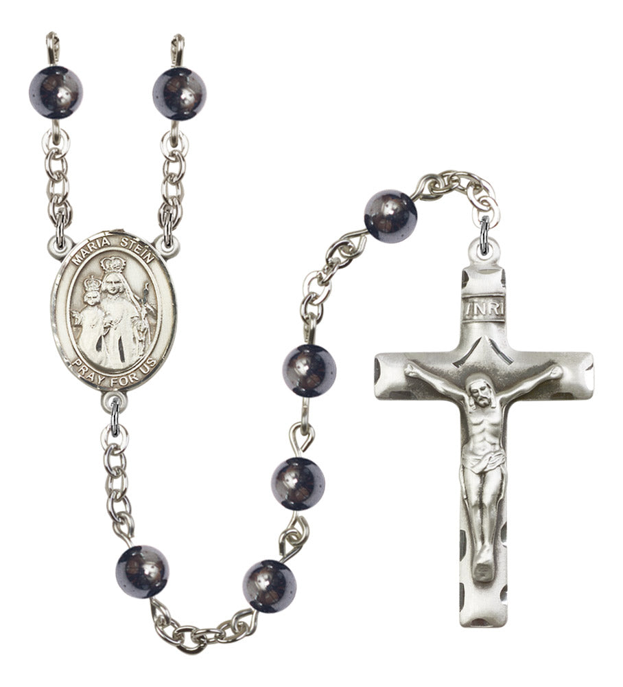 Maria Stein Silver Plated Rosary for Men