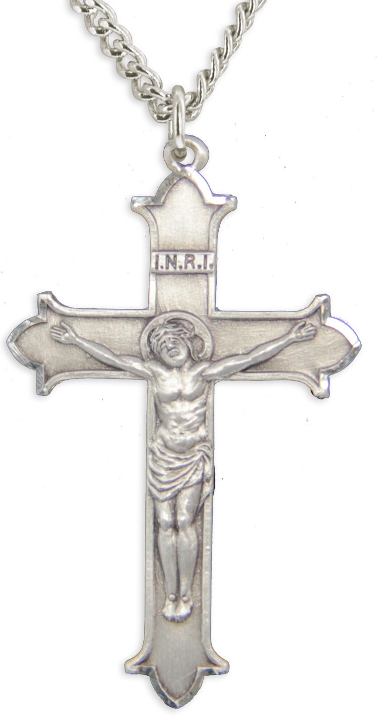 Matte Finish Flat Cross Point Edge Crucifix for Men