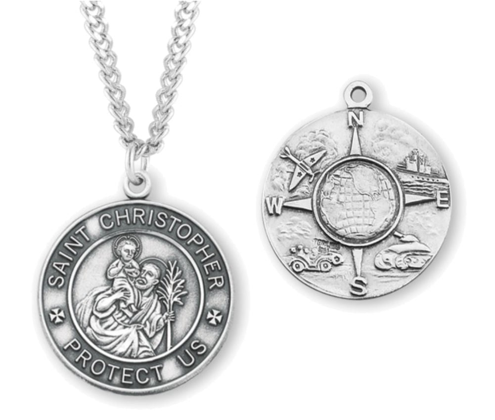 Military Theme St Christopher Necklace for Women