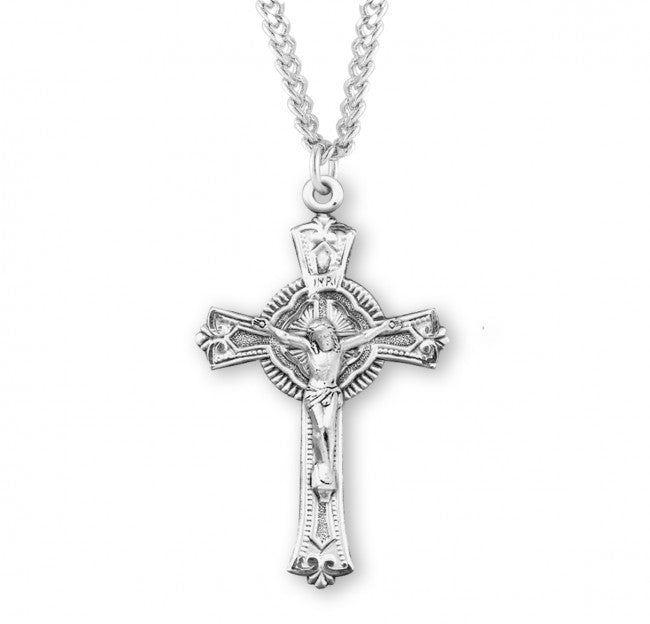 Notch Ring Crucifix Necklace for Women