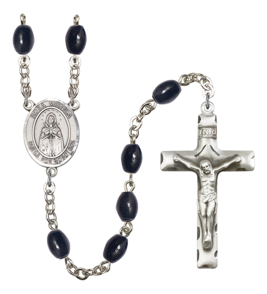 Our Lady Rosa Mystica Silver Plated Rosary for Men