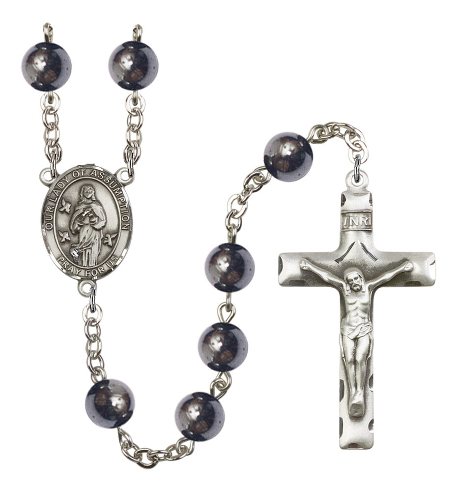 Our Lady of Assumption Silver Plated Rosary for Men