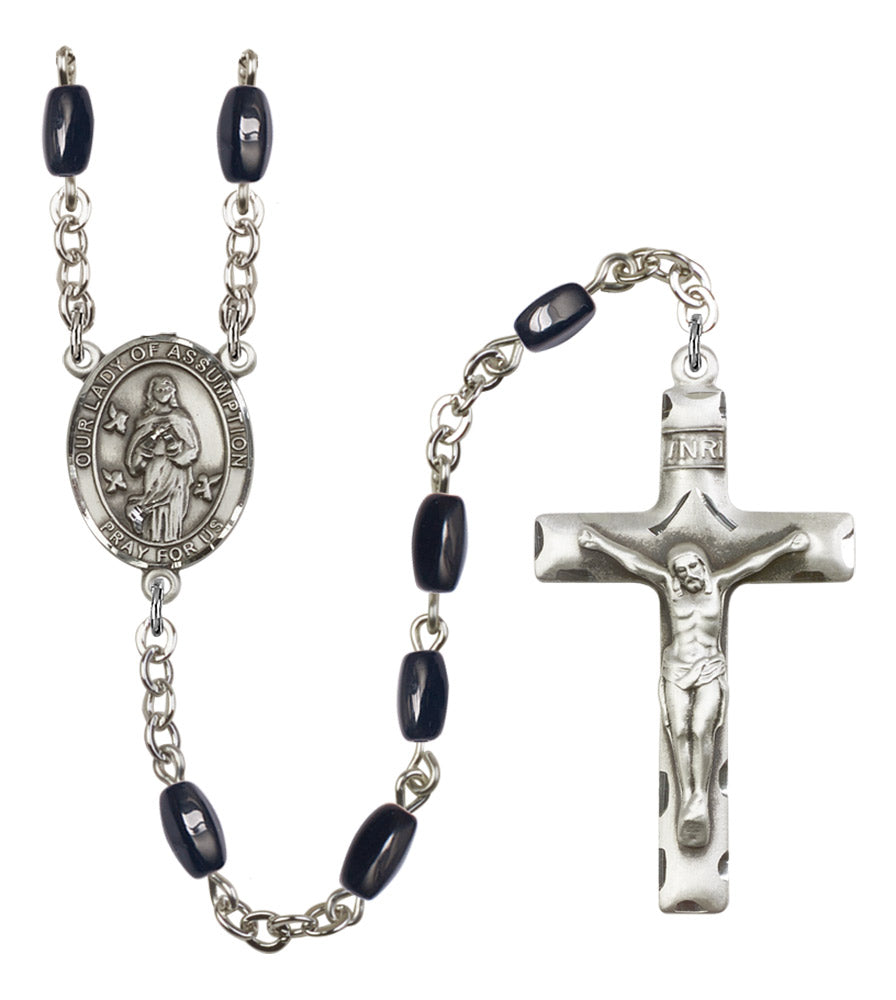 Our Lady of Assumption Silver Plated Rosary for Men