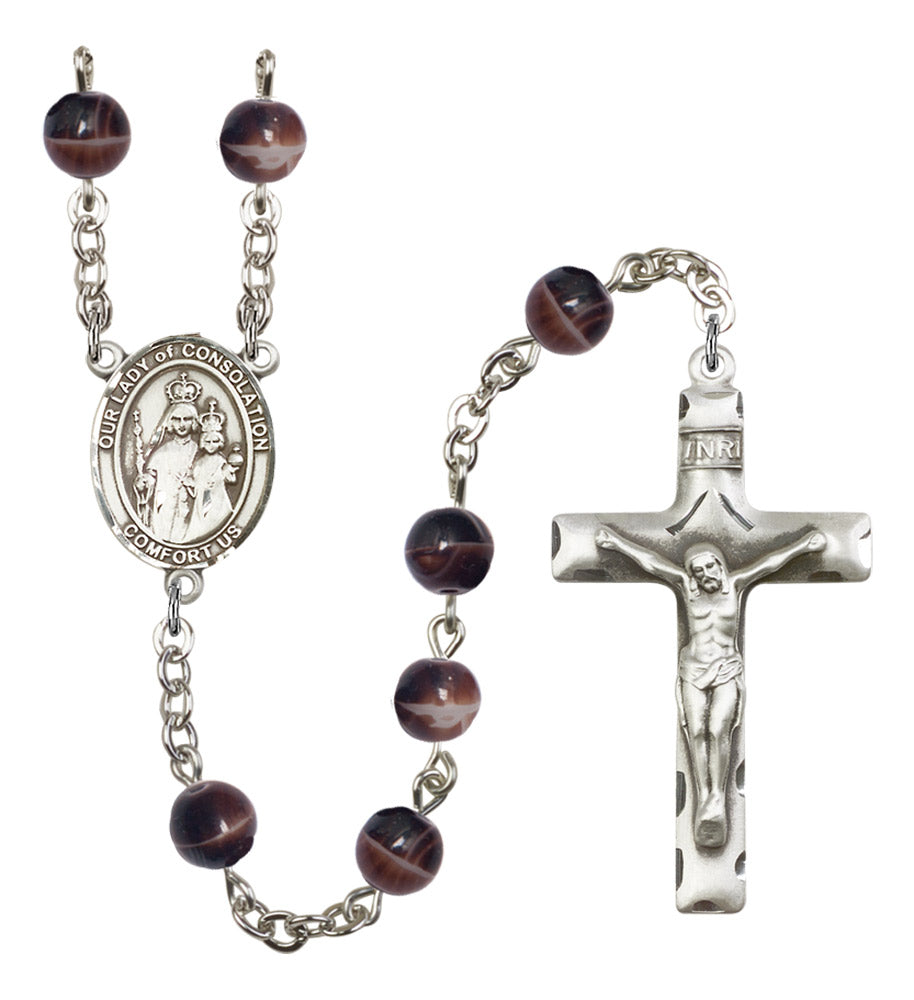 Our Lady of Consolation Silver Plated Rosary for Men