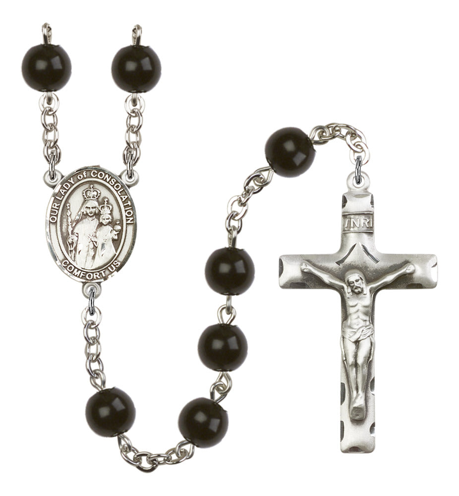 Our Lady of Consolation Silver Plated Rosary for Men