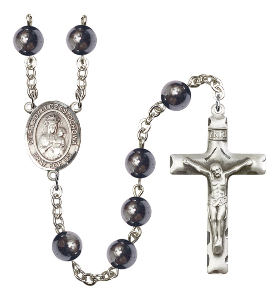 Our Lady of Czestochowa Silver Plated Rosary for Men