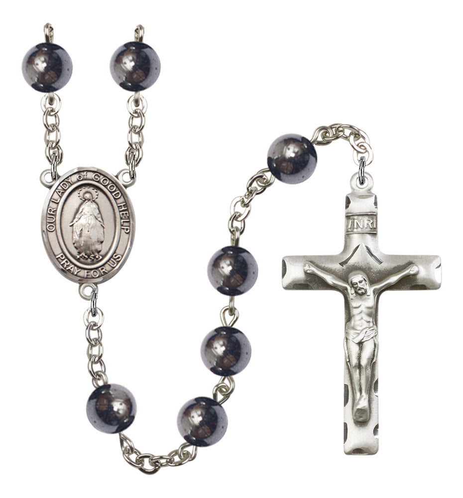 Our Lady of Good Help Silver Plated Rosary for Men