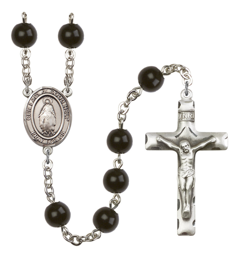 Our Lady of Good Help Silver Plated Rosary for Men