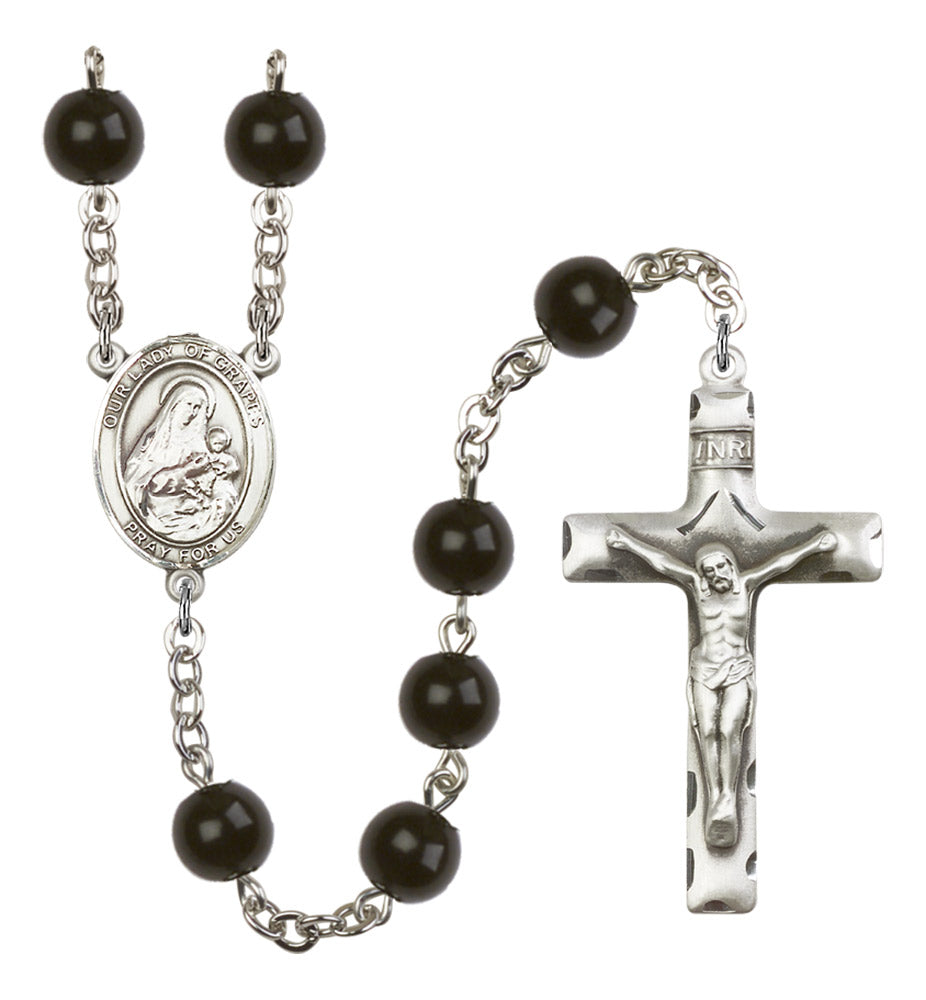 Our Lady of Grapes Silver Plated Rosary for Men