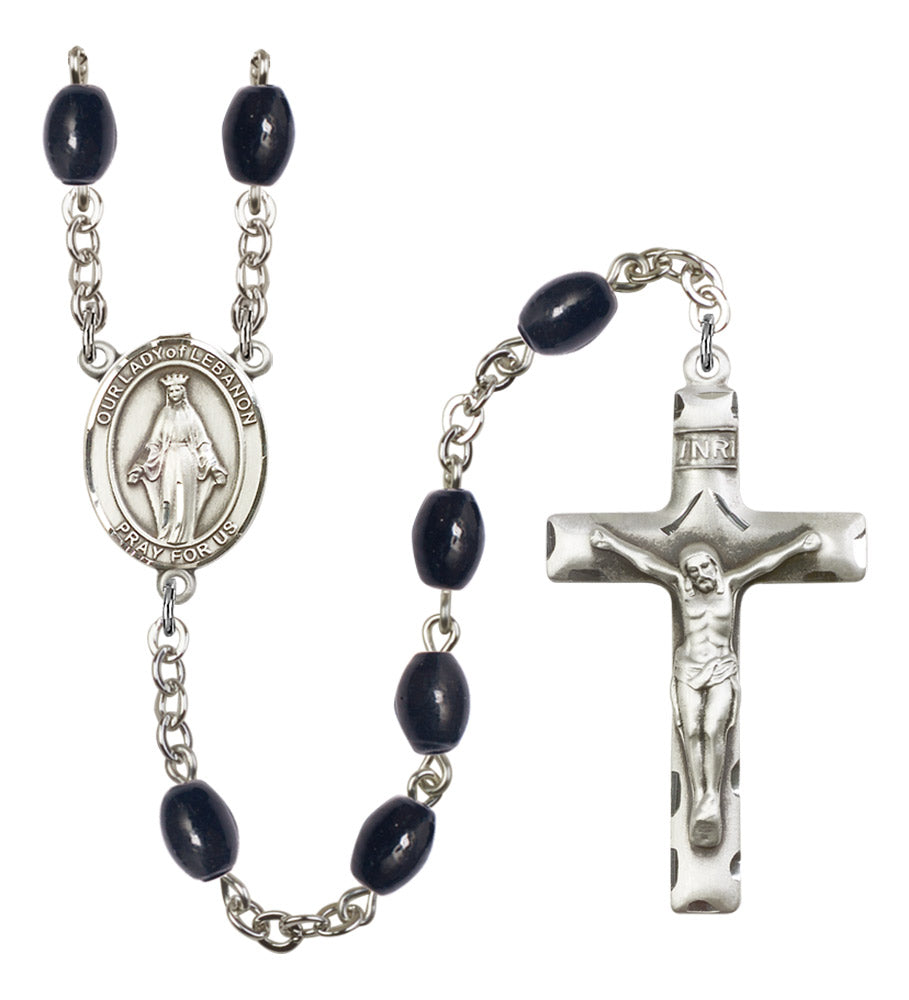 Our Lady of Lebanon Silver Plated Rosary for Men