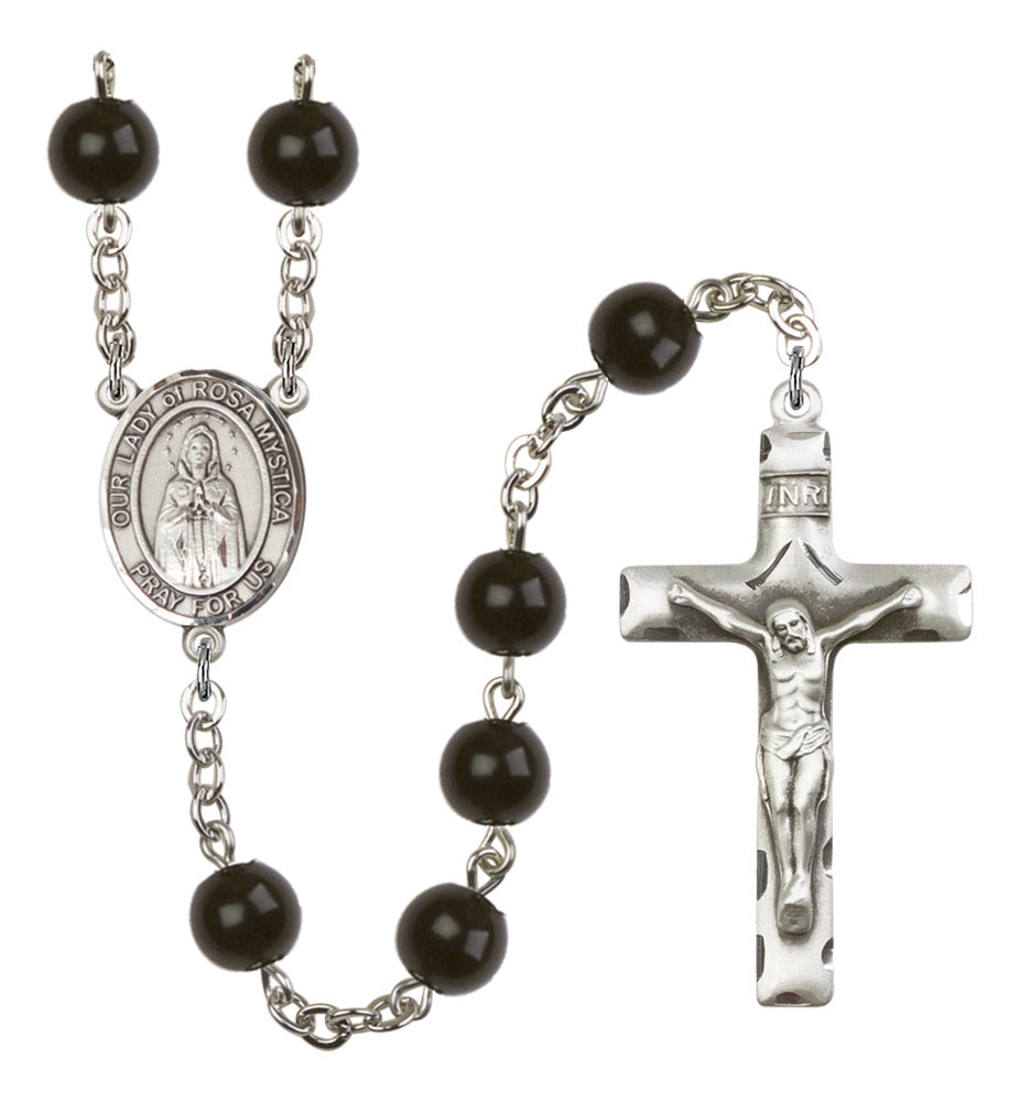 Our Lady of Rosa Mystica Silver Plated Rosary for Men