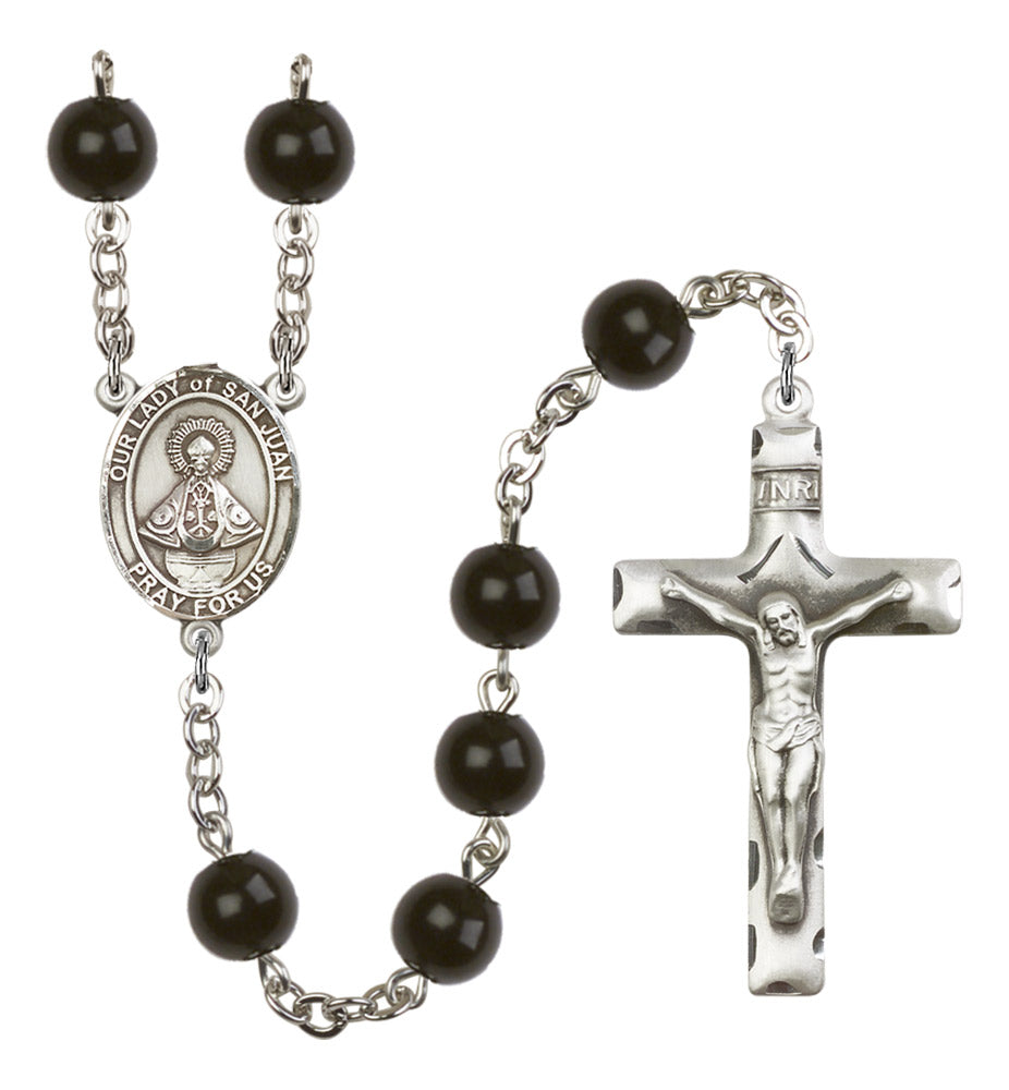 Our Lady of San Juan Silver Plated Rosary for Men