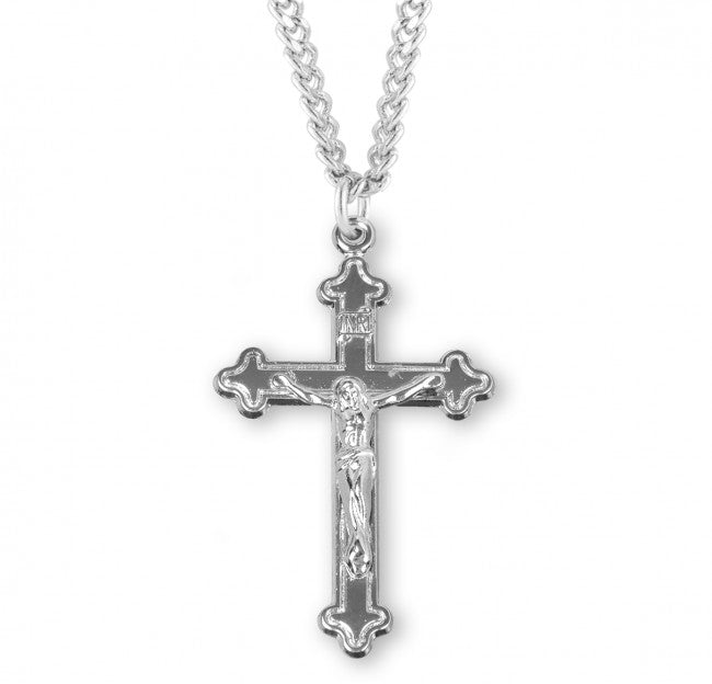 Outlined Crucifix Medal Sterling Silver for Women